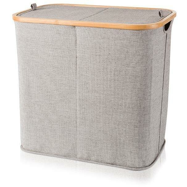 Union Rustic Bamboo Double Split Laundry Hamper with Lid Wayfair